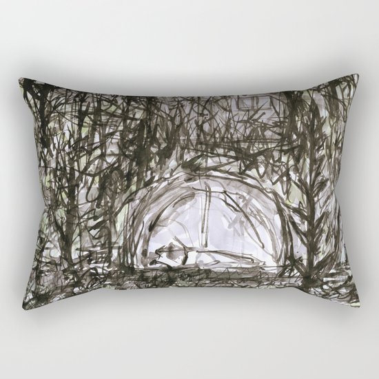 Spending the Night in the Woods Rectangular Pillow