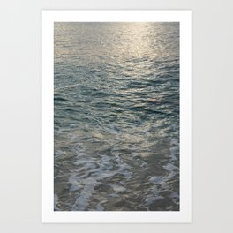 Sea water and subtle reflections of sunlight 3. Minimalist water surface  Art Print