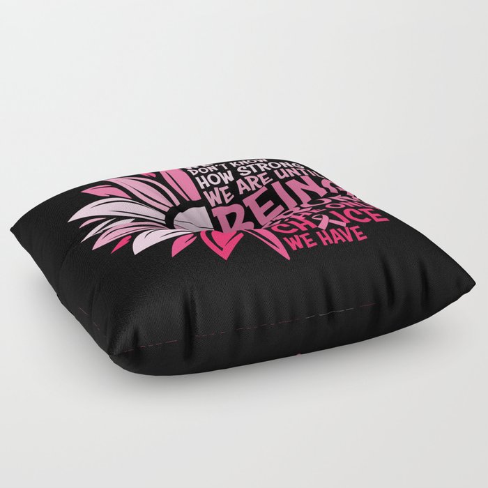 Breast Cancer Awareness Sunflower Floor Pillow