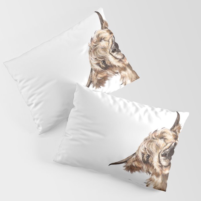 Sneaky Highland Cow Pillow Sham