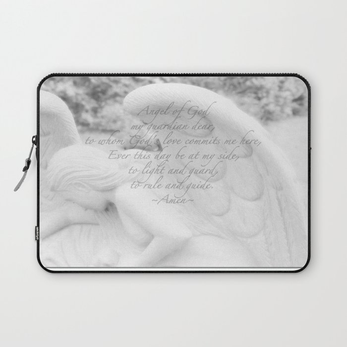 Guardian Angel Prayer White Angel Religious Art Baptism First Communion Laptop Sleeve By Trumyiz Society6
