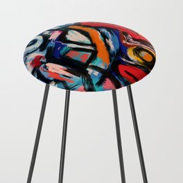 Street expressionist painting The king and the red snake Counter Stool