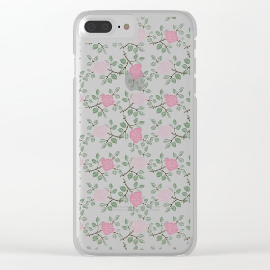 Rose Print Clear iPhone Case