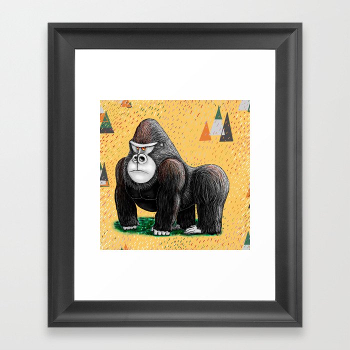 Endangered Rainforest Mountain Gorilla Framed Art Print