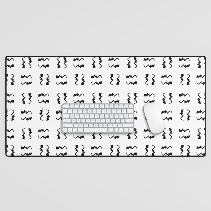 free scribble 2 black and white Desk Mat