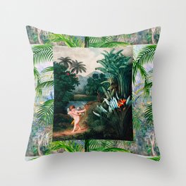 Vintage Italian,baroque,tropical art Throw Pillow
