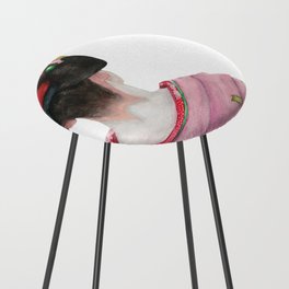 Watercolor - Looking into the future (Japanese)  Counter Stool