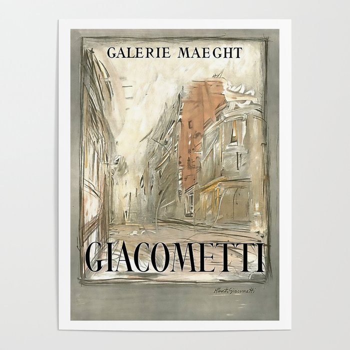 Giacometti - Galerie Maeght (Painting), 1954 Art Print by
