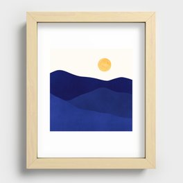 Indigo Mountains Abstract Landscape Recessed Framed Print