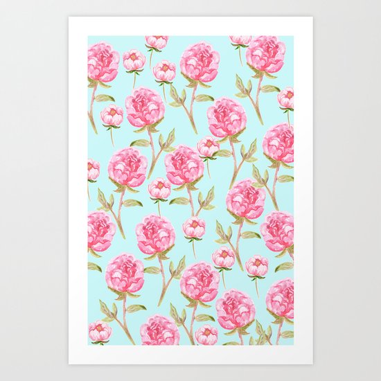 Pink Peonies Art Print