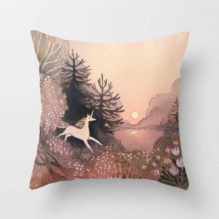 Blooming Forest Throw Pillow