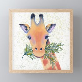 Hungry Giraffe Framed Mini Art Print
