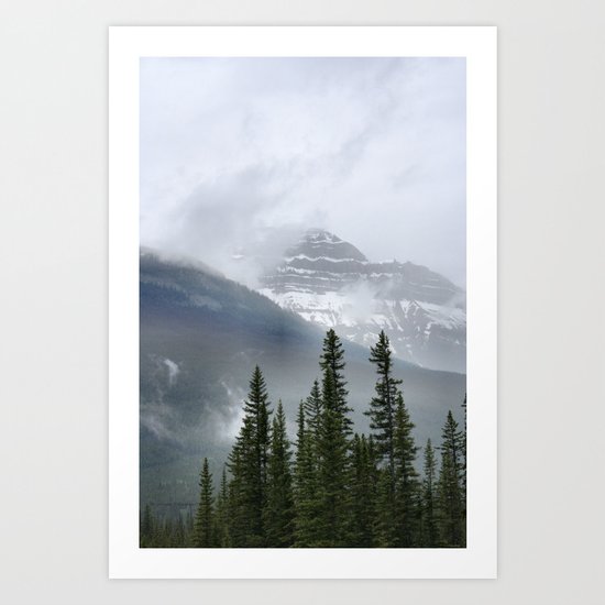 Misty Mountain Top Art Print