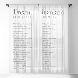 Dreamland - Lewis Carroll Poem - Literature - Typography Print 1 Sheer Curtain