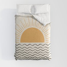 Sunrise Ocean -  Mid Century Modern Style Comforter