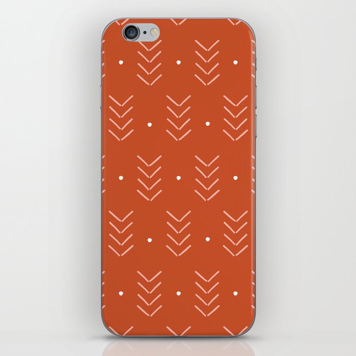 Arrow Lines Geometric Pattern 7 in Rust and Rose Gold iPhone Skin