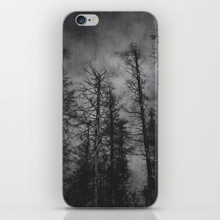 Transmission // Vintage Mountains Moody Forest With Dead Souls Cascadia Trees in Moonlight iPhone Skin