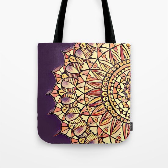 Bloom Mandala in Plum Tote Bag