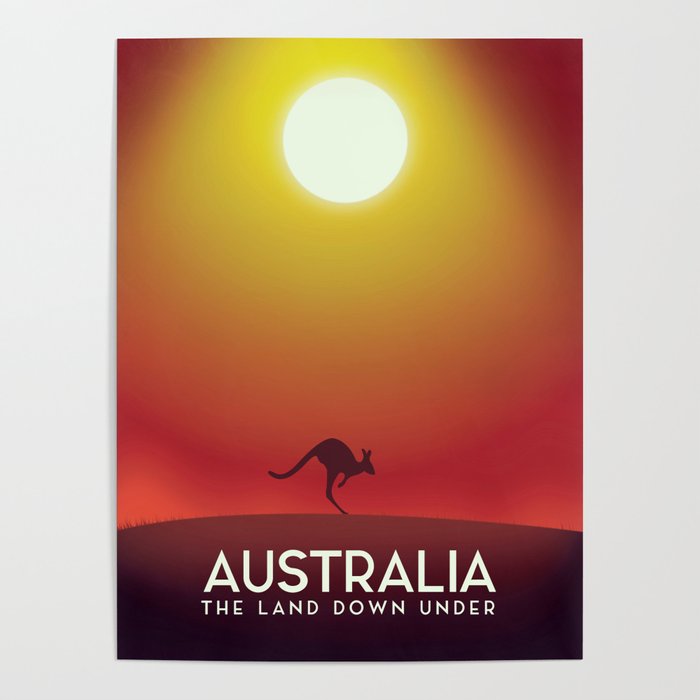 Welcome to The Outback Kangaroo Australia Australian Travel  Poster Print 