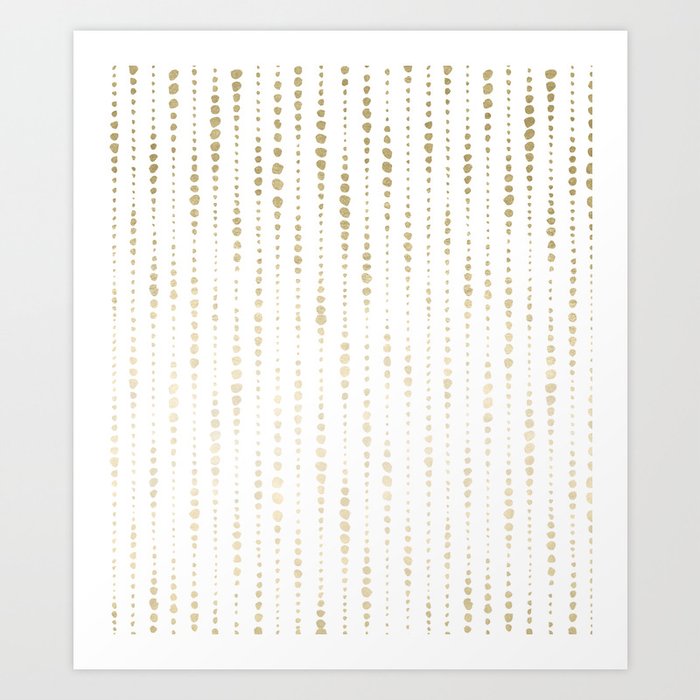 NYC Nights Gold Polka Dot Stripes Art Print