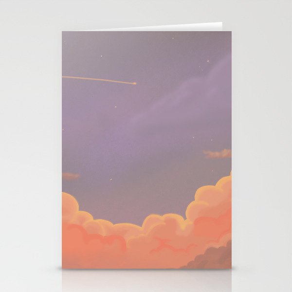 kawaii sky pastel sunset Stationery Cards