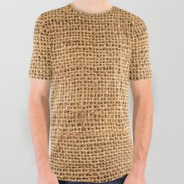 Brown burlap cloth background or sack cloth All Over Graphic Tee
