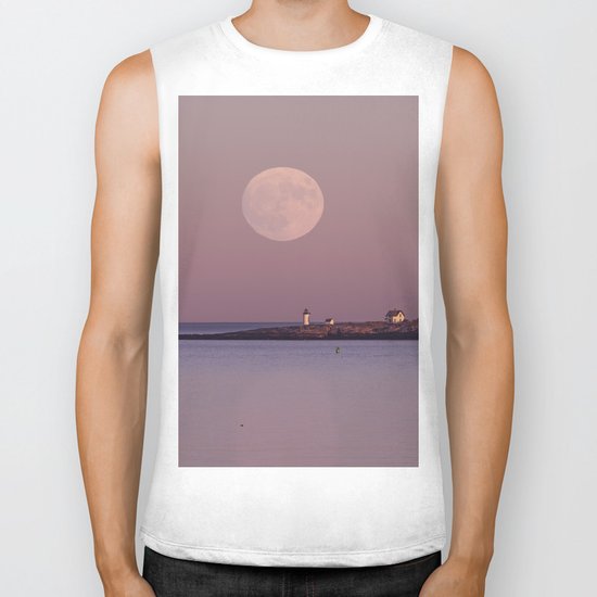 Lighthouse Moonrise Biker Tank