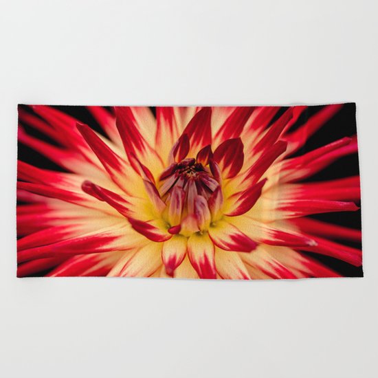 Flower red Beach Towel