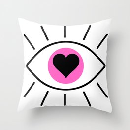 An Eye with a Heart Throw Pillow