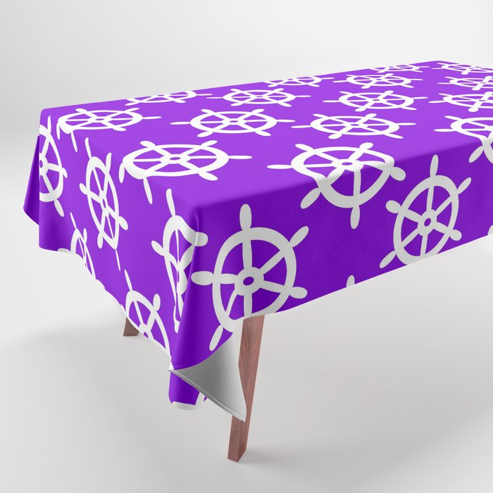 Ship Wheel (White & Violet Pattern) Tablecloth