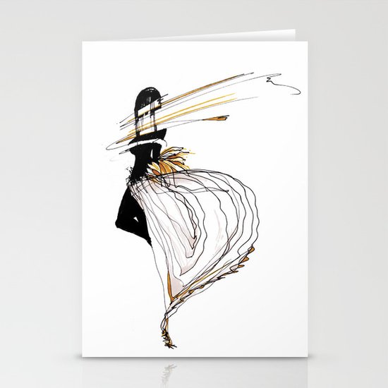 NEON GIRL Stationery Cards