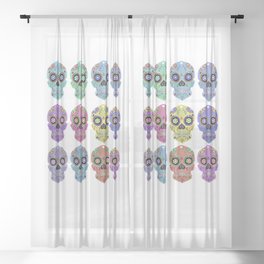Candy Skull Sheer Curtain