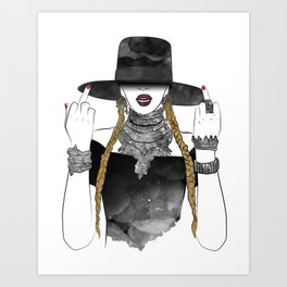 Middle Finger Art Prints For Any Decor Style Society6,Hand Drawn Line Border Png