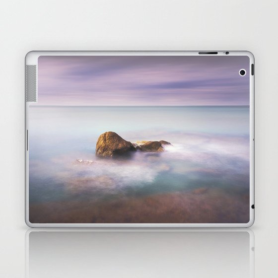 Rock in the sea, long exposure photography Laptop & iPad Skin