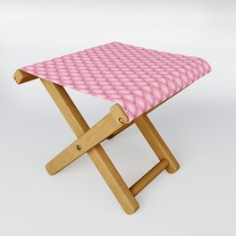 Glam Pink Tufted Geometric Pattern Folding Stool