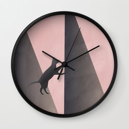 Geometric triangle shape and cat Wall Clock