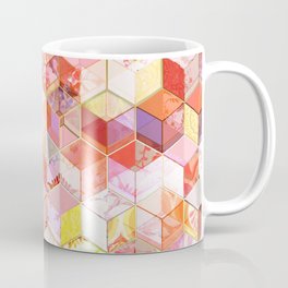 Gold and Garnet Kaleidoscope Cubes Mug