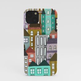 Rows Full of Houses Illustration iPhone Case