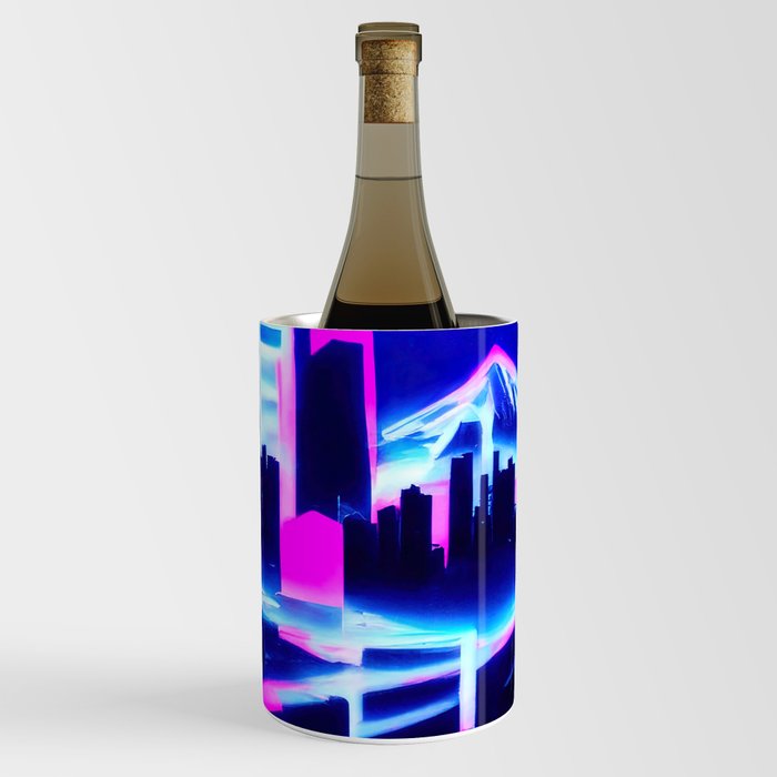 Retrofuturistic Skyline Wine Chiller