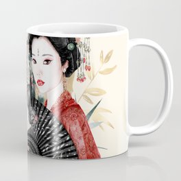 Beautiful Geisha In A Japanese Garden Mug