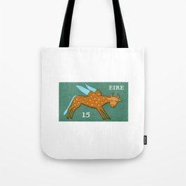 1975 IRELAND Winged Ox Postage Stamp Tote Bag