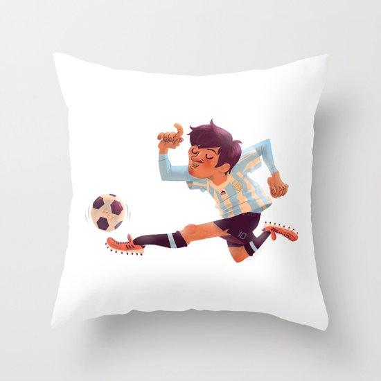Lionel Messi, Argentina Jersey Throw Pillow