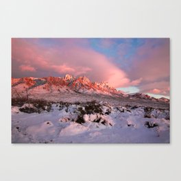 Sun setting in the winter of the Organ Mountains Canvas Print