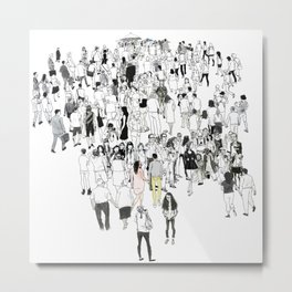 All We Have Is Now Metal Print | Curated, Black and White, People, Crowds, Vinganapathy, Collage, Illustration 