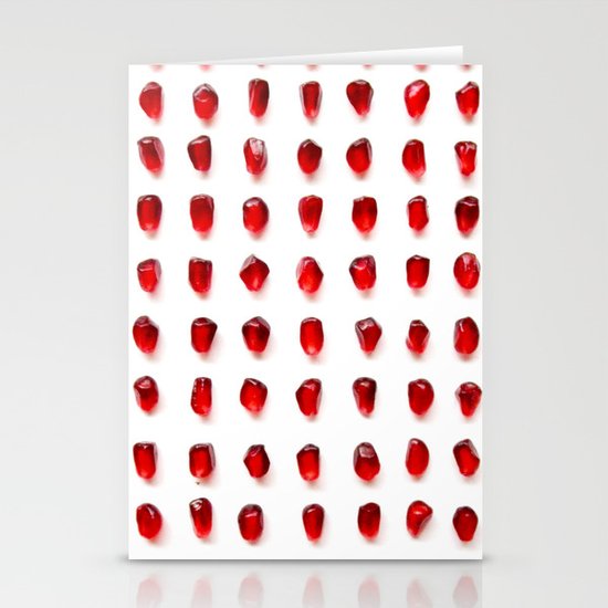 pomegranate seeds, organized neatly Stationery Cards