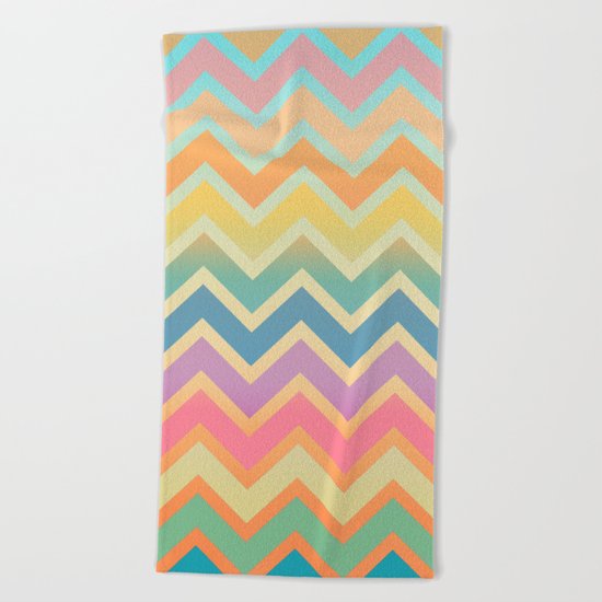 Summer-color Chevron Beach Towel