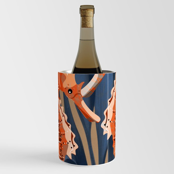 Colorful Seahorses Art 3 Wine Chiller