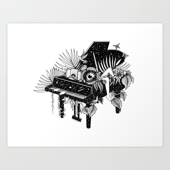 Piano, Melody of life Art Print