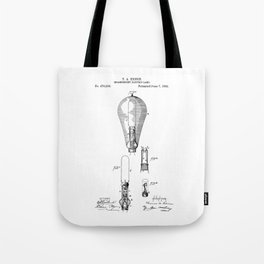 patent art Edison 1892 Incandescent electric lamp Tote Bag