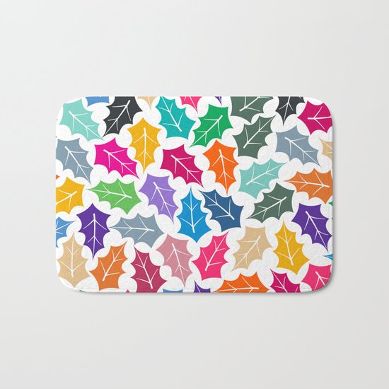 Colorful leaves II Bath Mat
